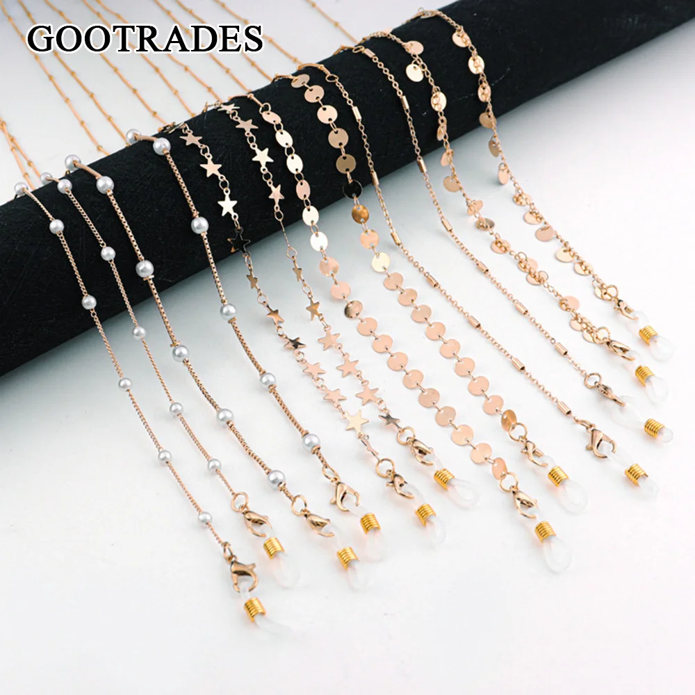 

Kid Women Glass Chain Face Mask Chain Necklace Strap Non-slip Eyeglass Holder Cord Neck Sunglass Strap Chain For Unisex Jewelry