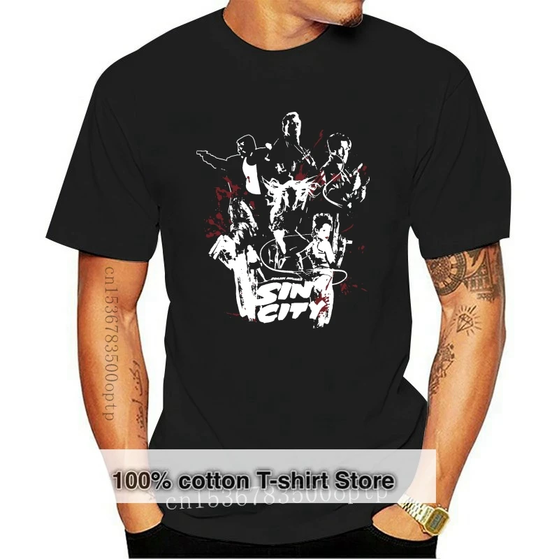 Herren T Shirt Sin City Logo Black Indiego S Men High Quality Custom Printed Tops Hipster Tees