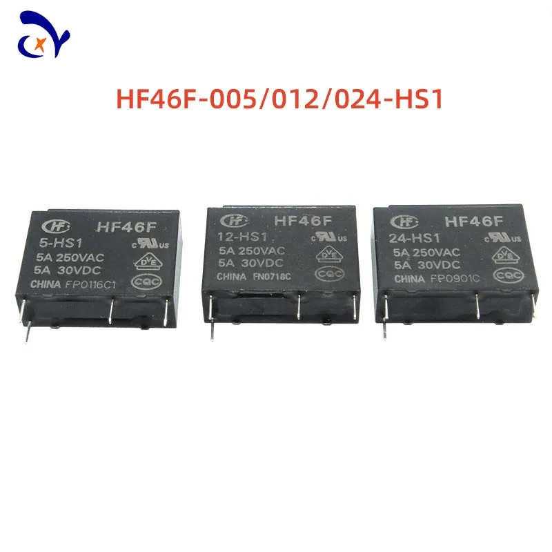 Реле Hongfa HF46F- 005 012 024-HS1 5 в 12 В 24 В 5 А 250 В переменного тока, 5 шт.