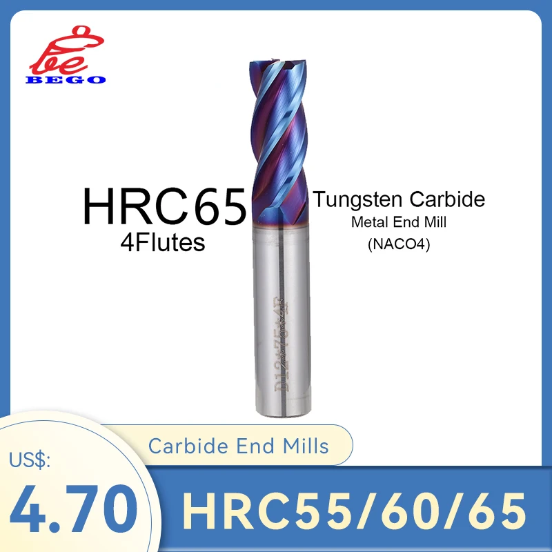 

CNC Carbide End Mills 2 3 4 Flute Tungsten Machine Milling Cutter Tools Metal Key Seat Face Router Bit HRC 55 60 65 Mill