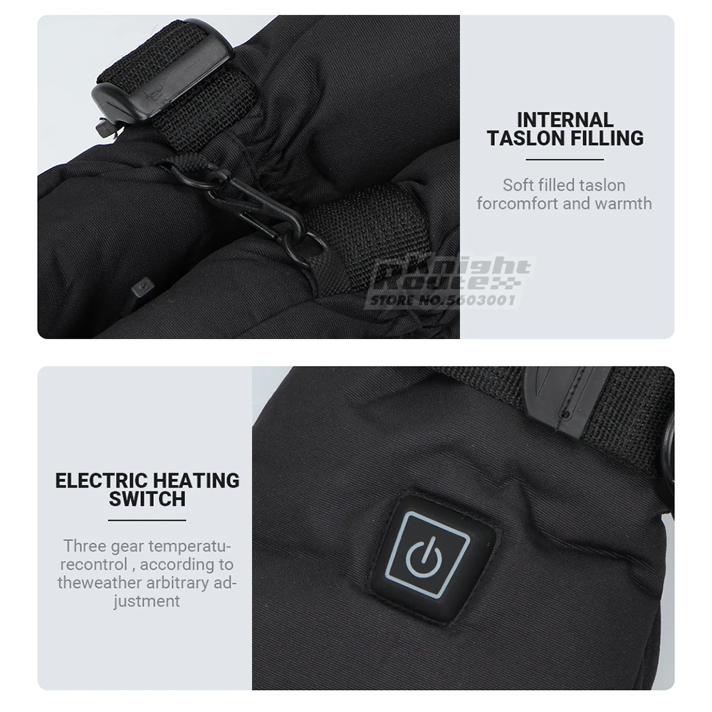 Зимние перчатки с подогревом мотоциклетные теплые водонепроницаемые для езды на