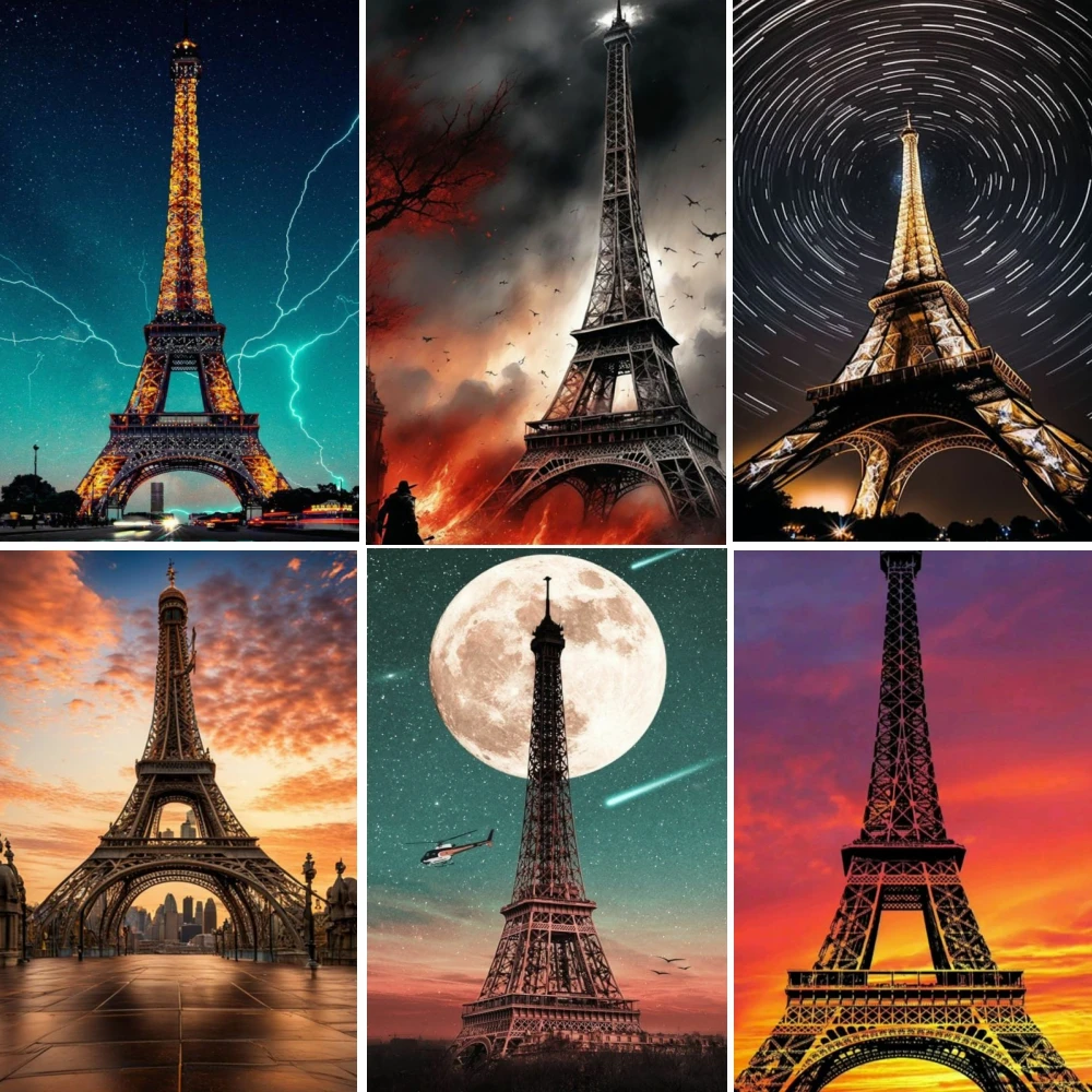 Набор для алмазной живописи с изображением Французской Эйфелевой башни