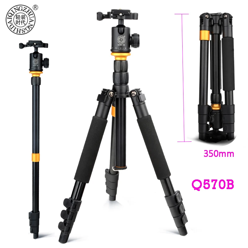 

Профессиональный штатив для камеры QZSD Q570B, Видео монопод, Выдвижной Штатив из алюминиевого сплава с быстроразъемной пластиной и шаровой головкой