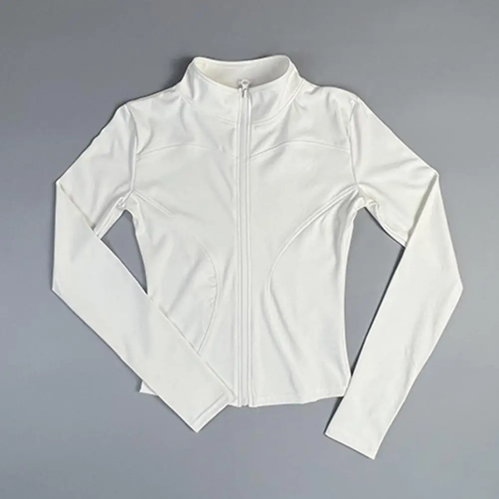 Женский спортивный топ с воротником-стойкой высокая эластичность куртка для