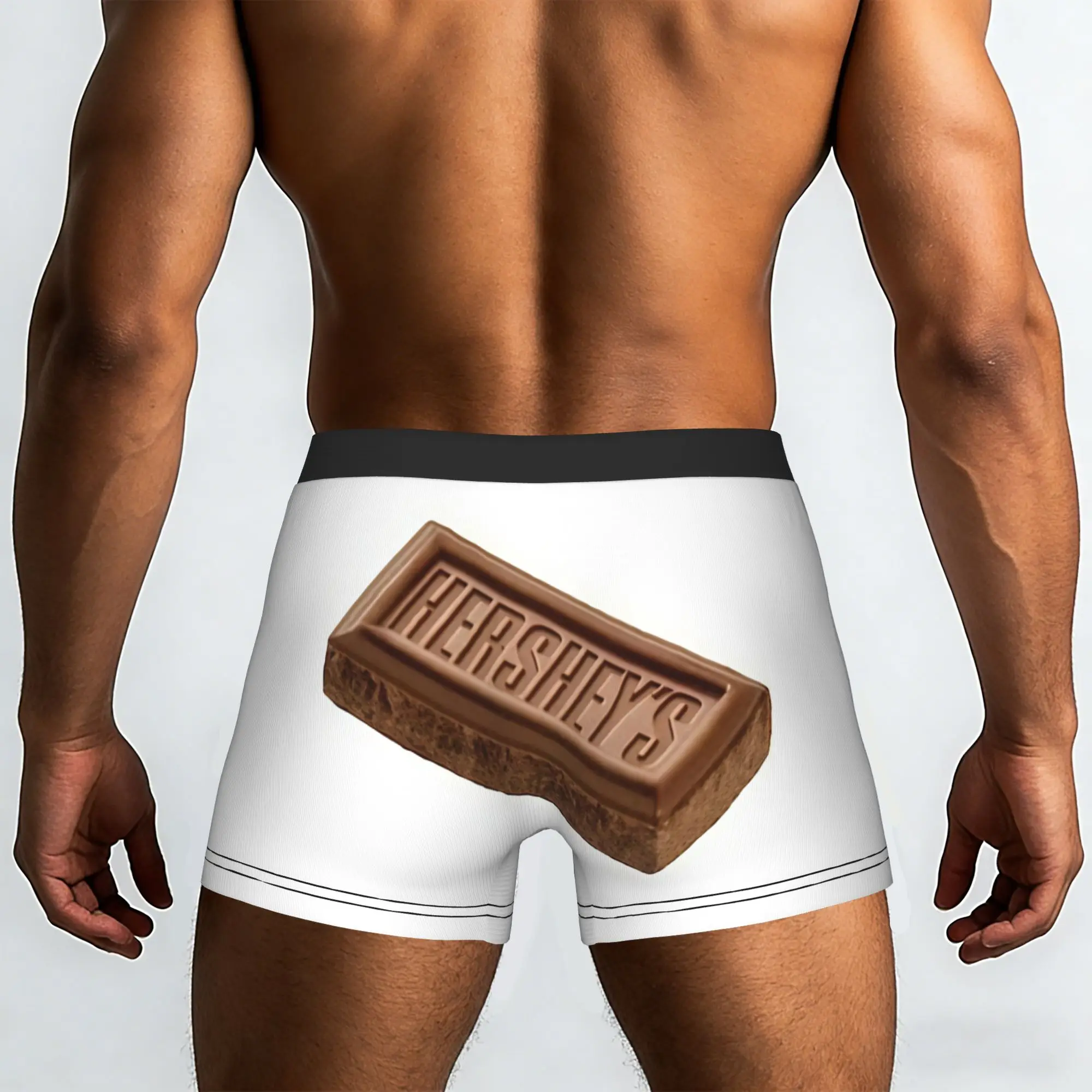 Фото Шоколадный батончик Hershey's Solid Milk Chocolate Bar, мужские трусы-боксеры Hershey's Underpants Homme, дышащие шорты-боксеры №2