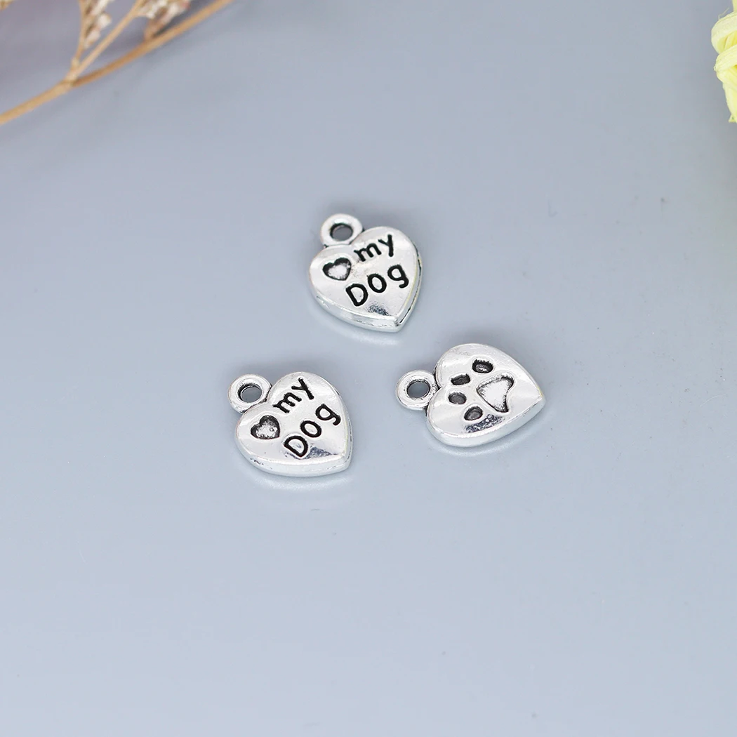 

Подвеска-Шарм «лапа и сердце» для браслета, 3 цвета