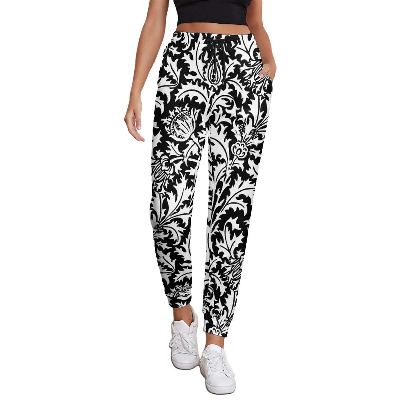 Брюки-джоггеры в стиле модерна Уильям Моррис Дамасские спортивные штаны уличном