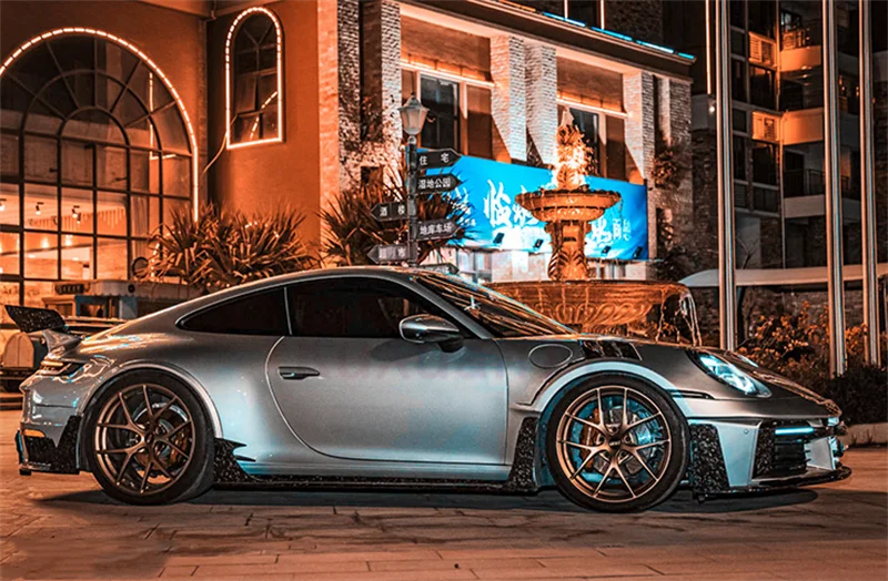 Для Порше 911 992 в стиле Mi комплект из сухого углеродного волокна для переднего