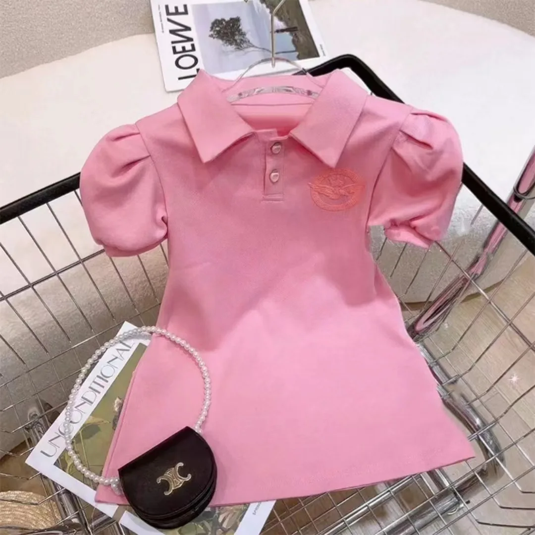 Summer short-sleeved tops boys and girls smiling casual shorts suits children's two-piece cotton girls dresses Western style puf
