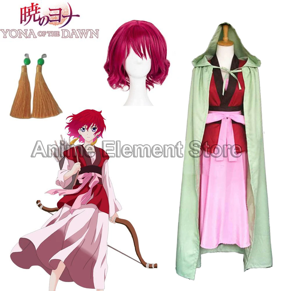 

Anime Akatsuki no Yona Princess Yona of the Dawn Princess Dress Cloak Women Cosplay Costume Outfits Full Set Adult