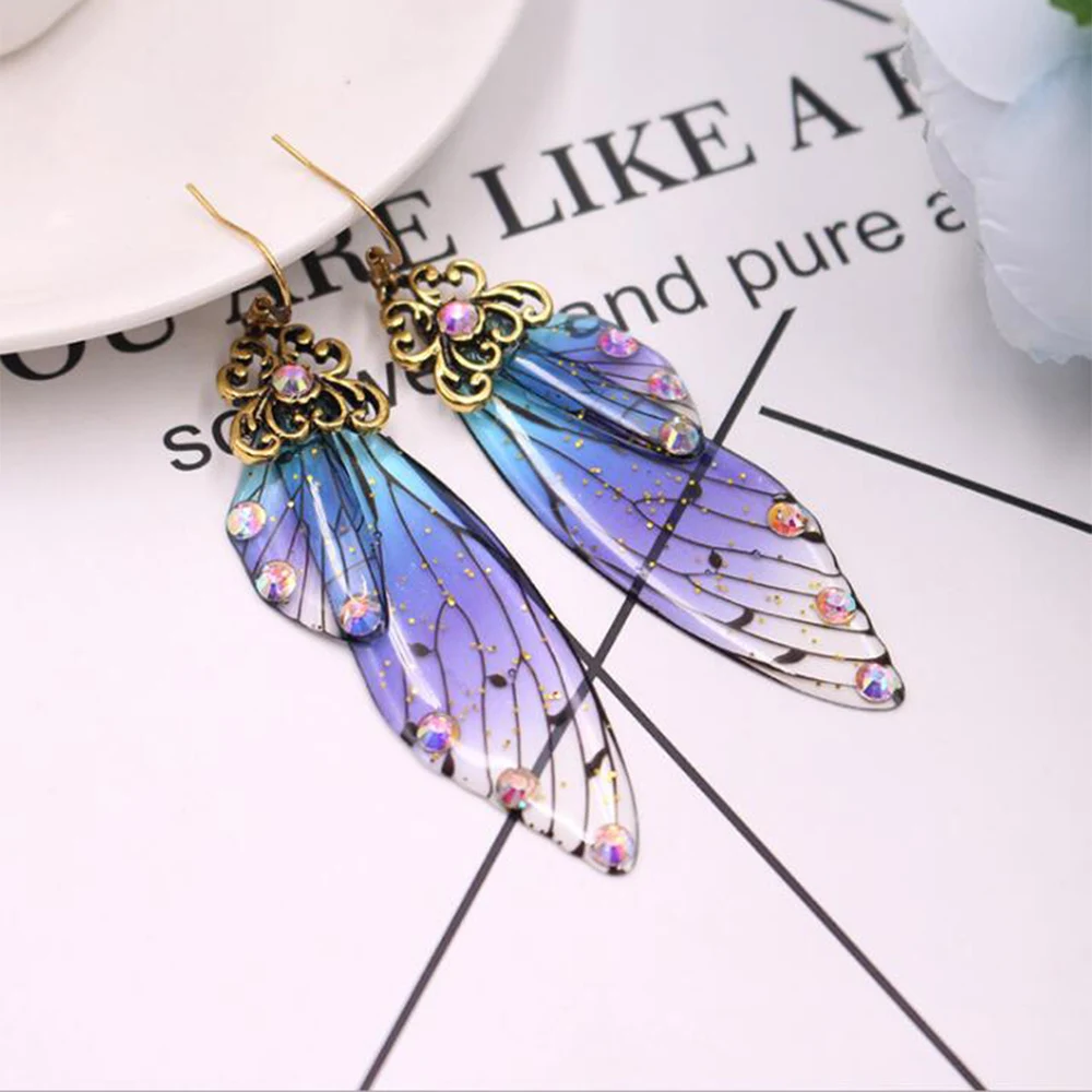 

Charming Butterfly Earrings Fairy Butterfly Wings Pendant Cosplay Demon Slayer Kochou Shinobu Earrings Women's Jewelry Gift