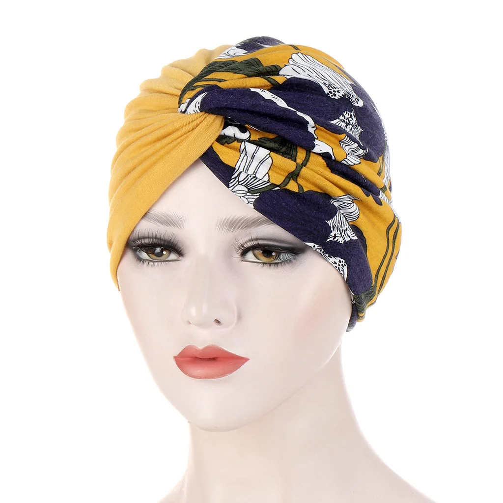 

New Double-layer And Two-color Stitched Cloth Twist Headband Turban Muslim Hair Scarfs For Ladies Headwraps
