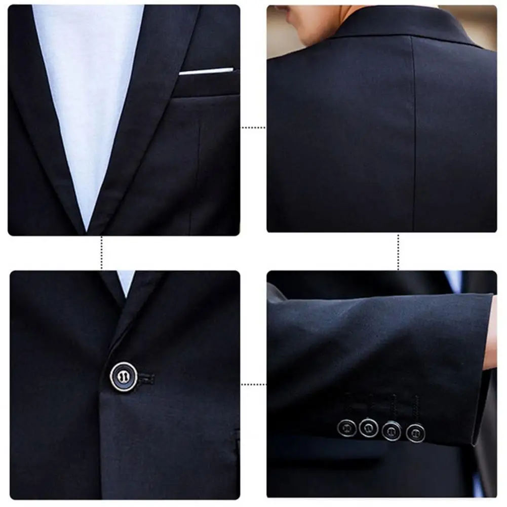 

Stylish Business Suit Set Turndown Collar Men Groom Suit Set Formal Turndown Collar Suit