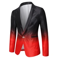mens slim fit blazer 2022 spring new gradient color suit jacket male korean version casual brand fashion trend mens clothing