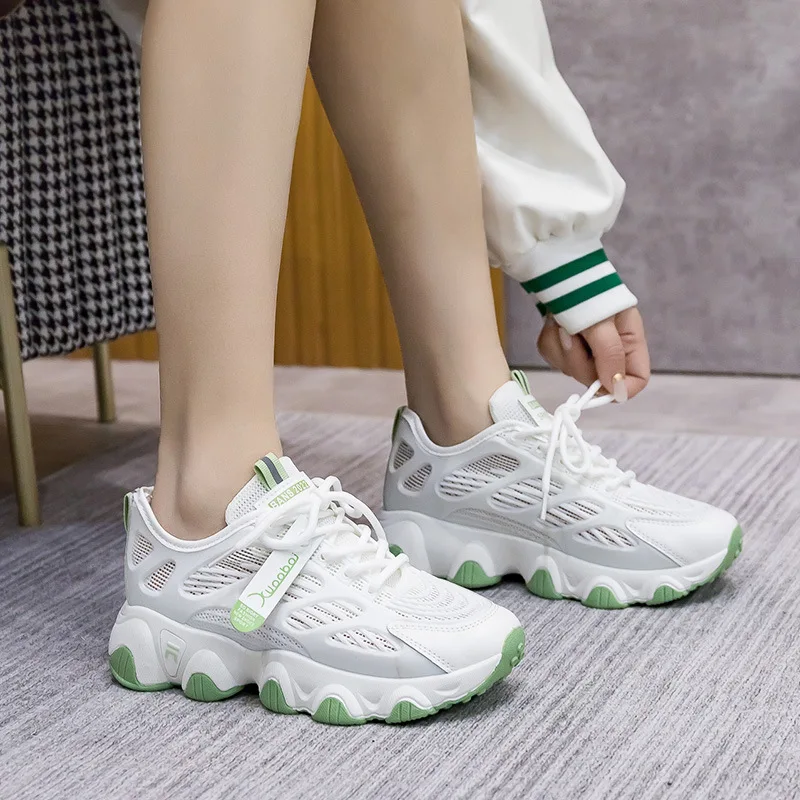 

Women High Top White Sneakers Womens Platform Chunky Vulcanized Shoes Tenis Female 2022 Lace Up Candy colors Casual Sport Shoe