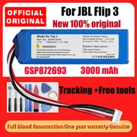 100 original new 3 7v 3000mah battery gsp872693 rechargeable battery pack for jbl flip 3 flip 3 gray tracking free tools