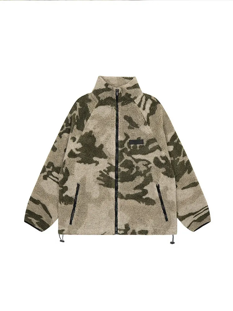 Мужское повседневное пальто из овечьей шерсти на молнии с воротником-стойкой