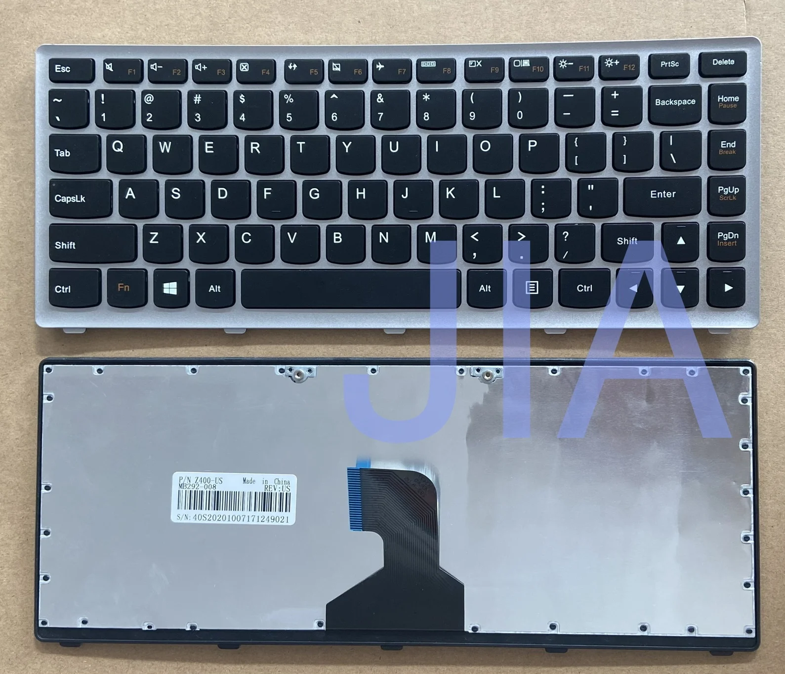 Клавиатура для ноутбука Lenovo Ideapad Z400A Z400N Z400T Z400 P400 Z410 с серебристой рамкой