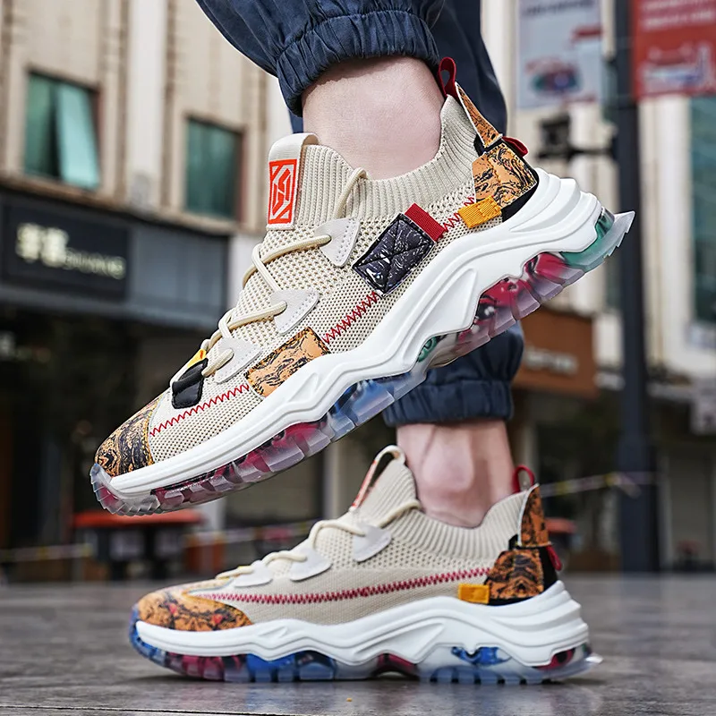 2023 New Design Platform Men Running Shoes High Quality Fabric Men Sneaker Breathable Mens Training Shoes Zapatos Deportivos