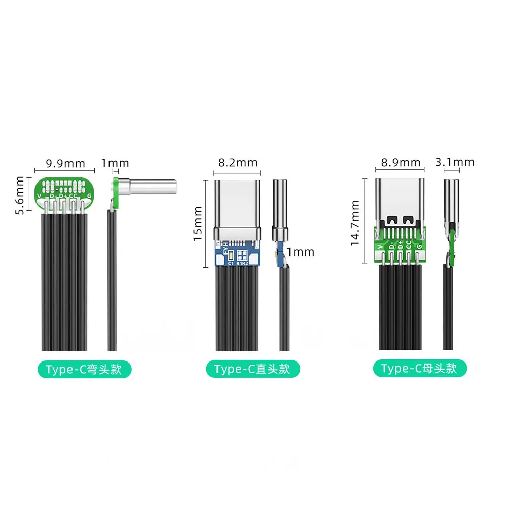 1 шт. USB C-кабель папа-папа с плоским локтем высокоскоростная зарядка и