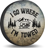 spare tire cover i go where im towed tire cover waterproof dust proof uv sun wheel covers universal fit for trailer rv suv 15 i