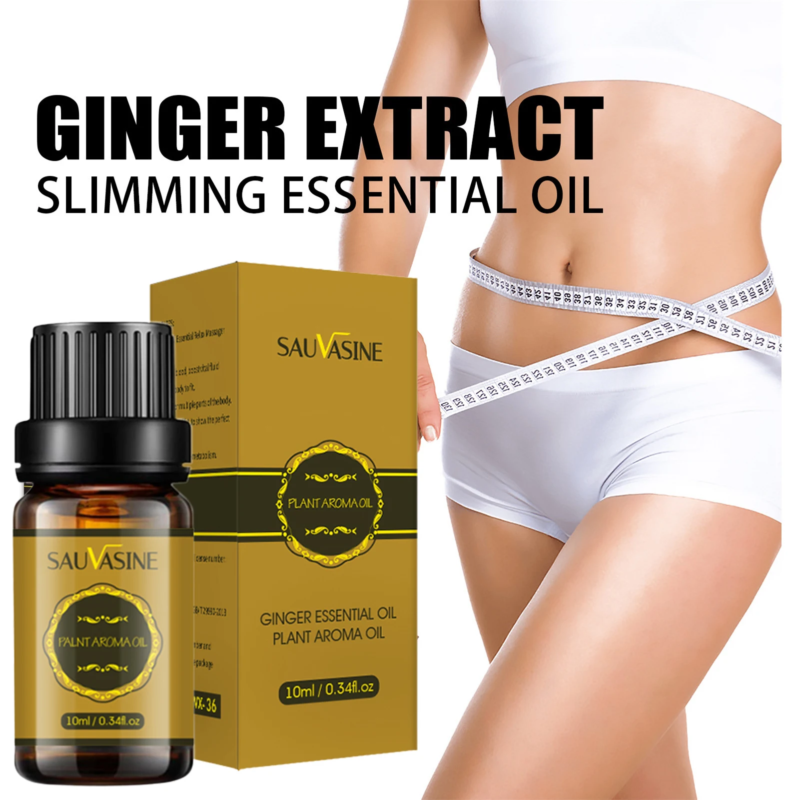 

10ML Natural Ginger Oil Lymphatic Drainage Therapy Anti Aging Plant Essential Oil Promote Metabolism Full Body Slim Massage Oils