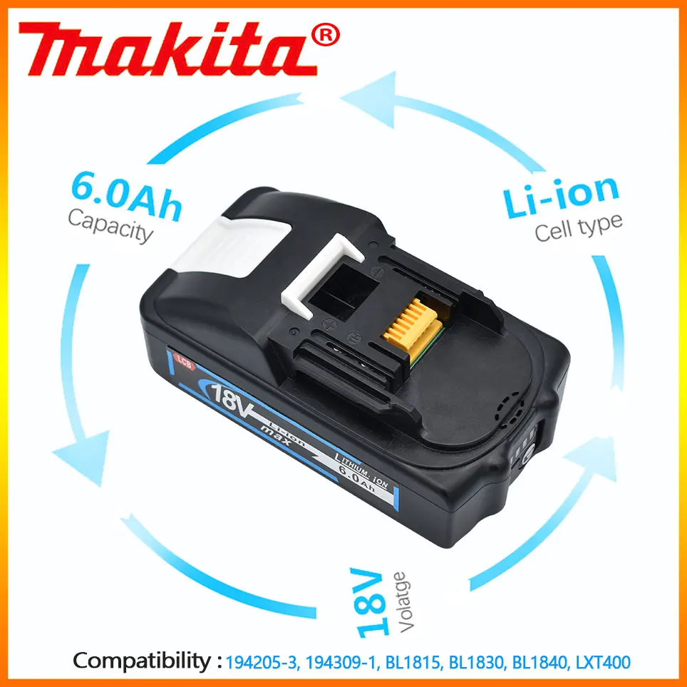 

6000mAh Makita 18V BL1830 BL1840 6.0Ah 21700 литий-ионный аккумулятор для Makita Vervangbare bare Voor