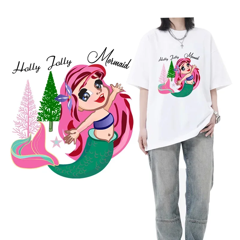 Dtf термопечать готовая к нажатию нашивки с утюгом для одежды на Рождество