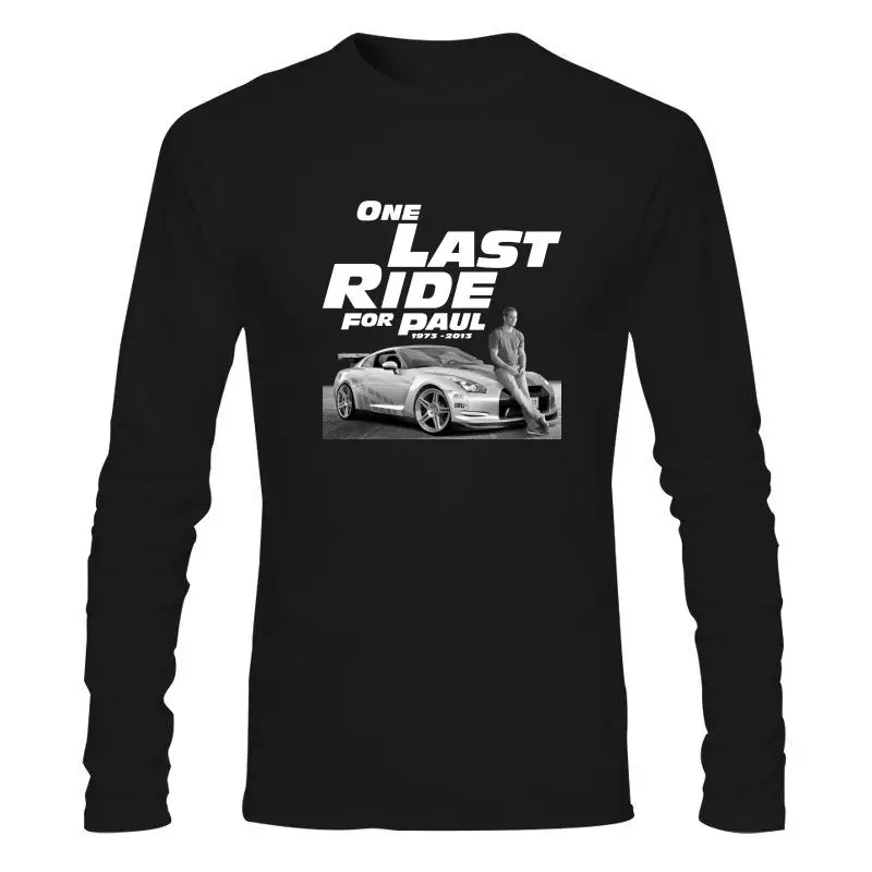 

Man Clothing New Fast And Furious 7 One Last Ride For Paul Walker T-Shirt Men Design Us Standard Plus Size S 3Xl Factory Ou