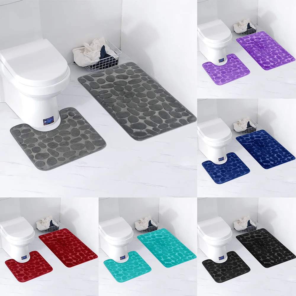 

Pebble embossed bathroom bath mat Super absorbent non-slip carpet Bathtub floor carpet Shower room door mat Memory foam mat
