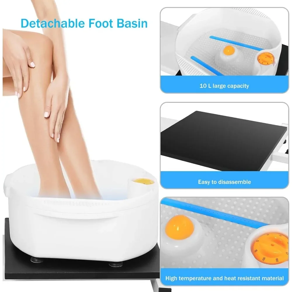 Кресло для педикюра с откидной спинкой массажным бассейном и табуретом ног