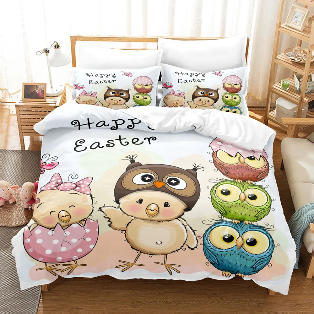 

Twin Full Queen King Size Animal bird Bed Set Aldult Kid Bedroom Duvetcover Sets 3D Print 039 Cartoon owl Bedding Set Single