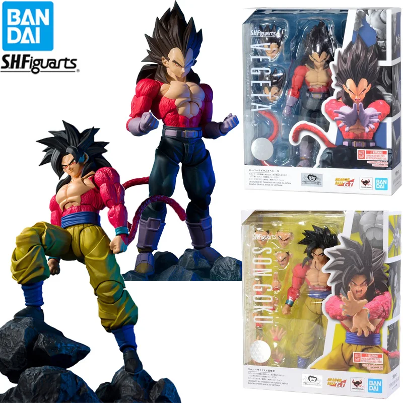 

В наличии Оригинальные фигурки BANDAI Spirit S.H. Фигурс Драконий жемчуг ГТ Вегета сон гокуу супер сайян 4 Аниме фигурки модели игрушки подарки