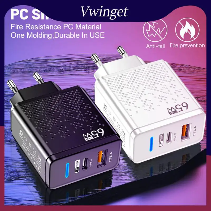 

Universal Charger And Adapter Type C Mobile Phone Charge Usb Type-c Charging Head For Home Office Travel Qc3.0 Portable 65w Usb