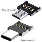 Адаптер EASYA с Micro USB Type C на USB 2,0 OTG, внешний переходник штырь-гнездо USB 2,0 для Macbook Samsung S20, разъем USB C OTG
