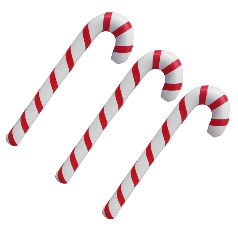 

Candy Christmas Cane Walking Sticks Inflatable Crutches Inflation Lollipop Ornaments Canes Toys Decorative