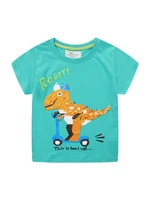 2022 summer baby boys t shirts kid cartoon dinosaur print short sleeve t shirt cotton top tees children clothe