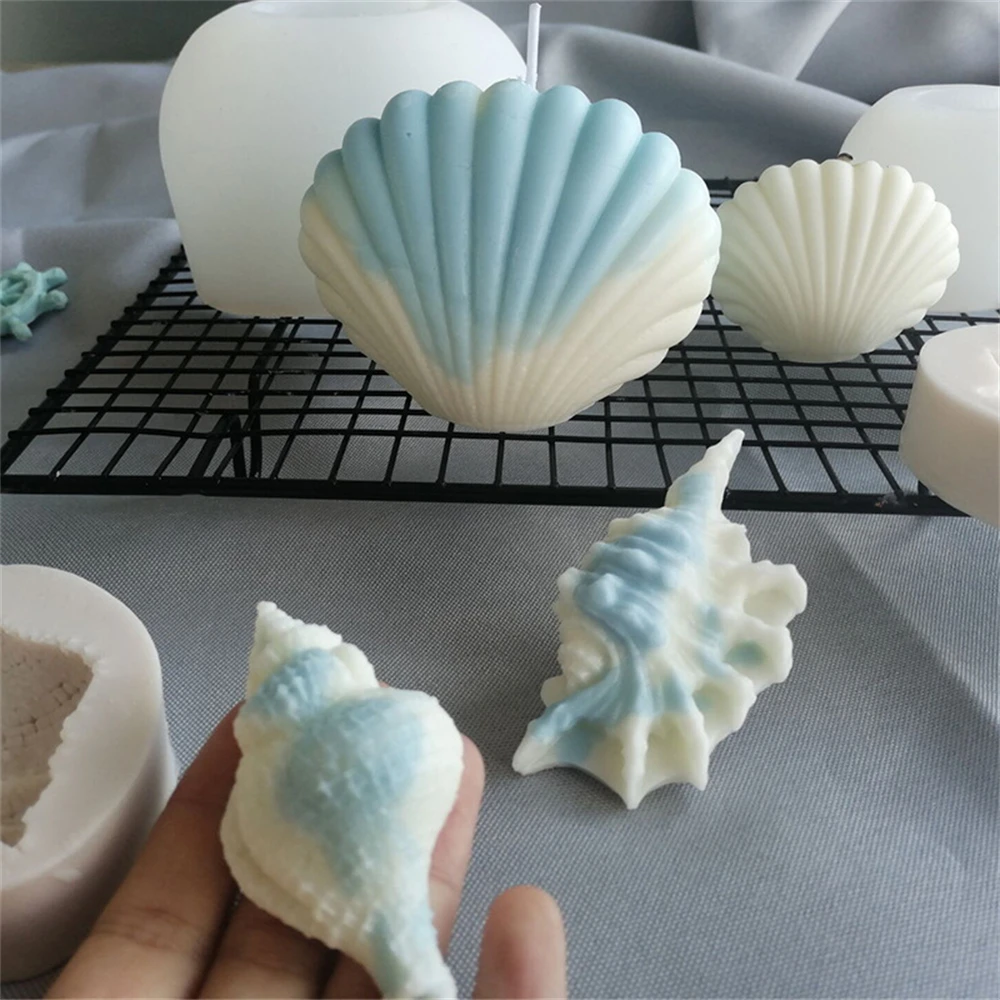 

Scallop 3D Silicone Candle Mold DIY Epoxy Resin Candle Mould Aromatherapy Candle Wax Molds Clay Plaster Craft Casting Mould