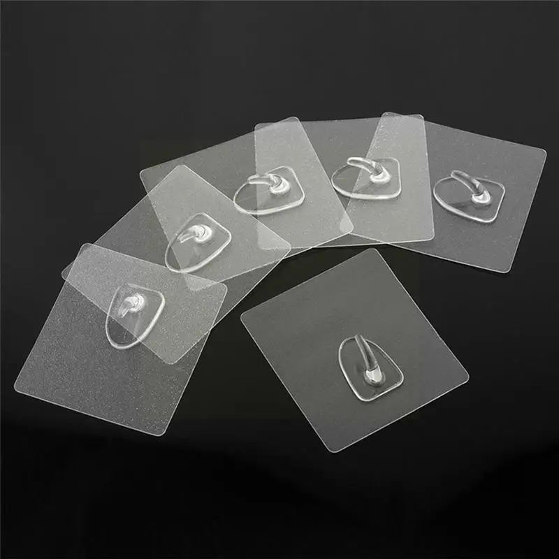 

6pcs Transparent Strong Self Adhesive Door Wall Hangers Hooks For Silicone Storage Hanging Kitchen Bathroom Access G0b6