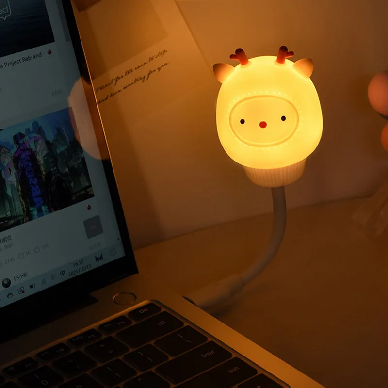 

LED Chlidren Night Light Cute Cartoon USB Night Light Remote Control for Baby Kid Bedroom Bedside Lamp Home Decoration