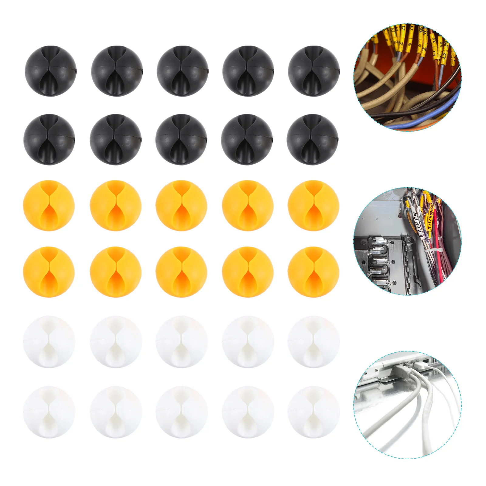 

30Pcs Cable Wire Management Organizer Cord Holder Cable Clip Winder Organizer