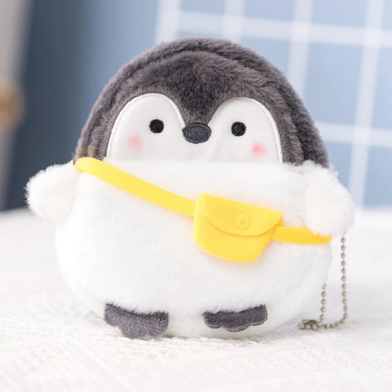 

Messenger Bag Penguin Coin Purse Soft Mini Cartoon Wallet Cute Data Line Key Card Bag Simplicity Durable Plush Purse Accessories
