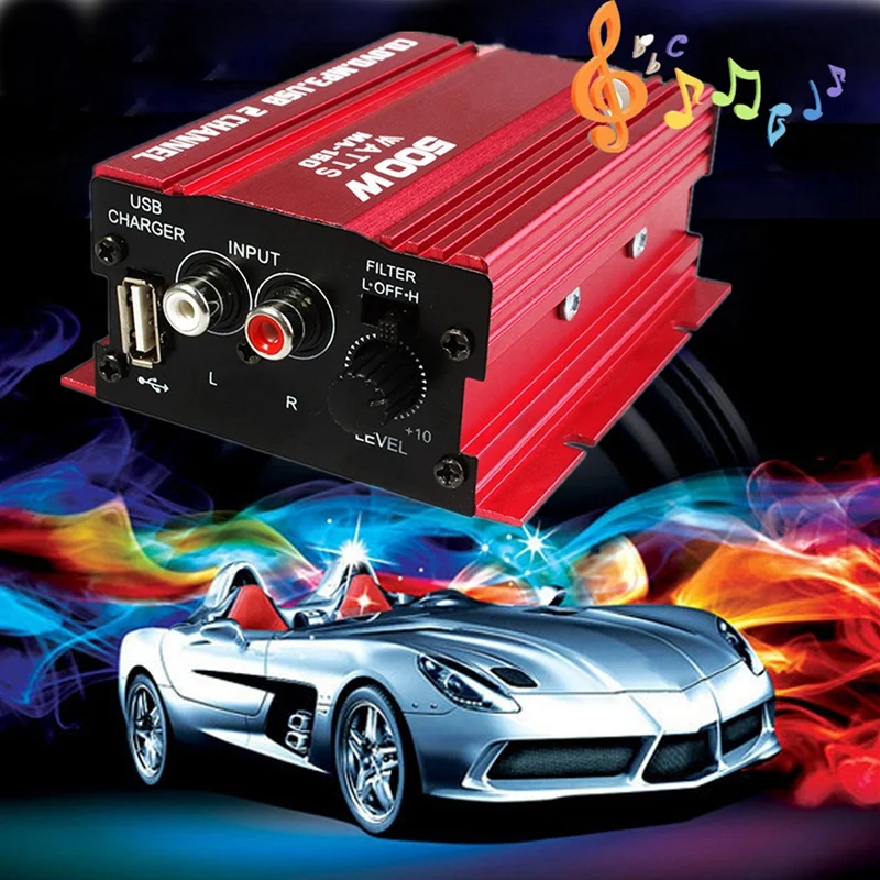

Portable 500W 12V Mini 2CH Hifi Stereo Audio Power Amplifier Car MP3 Speaker Audio Amplifier