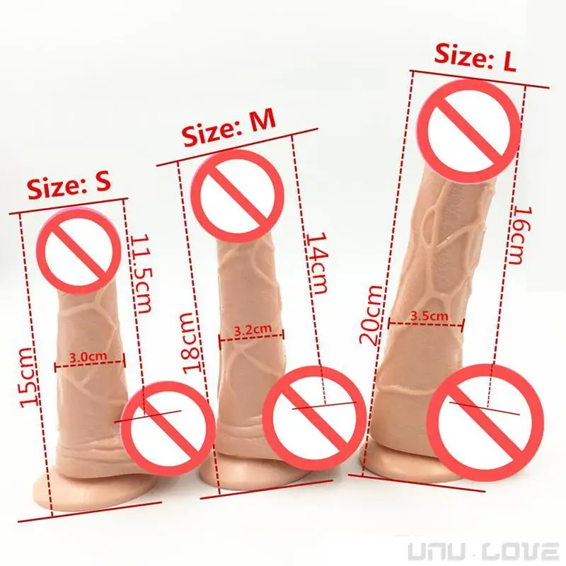 Фаллоимитатор с 3 размерами Размеры S M реалистичные фаллоимитаторы на присоске