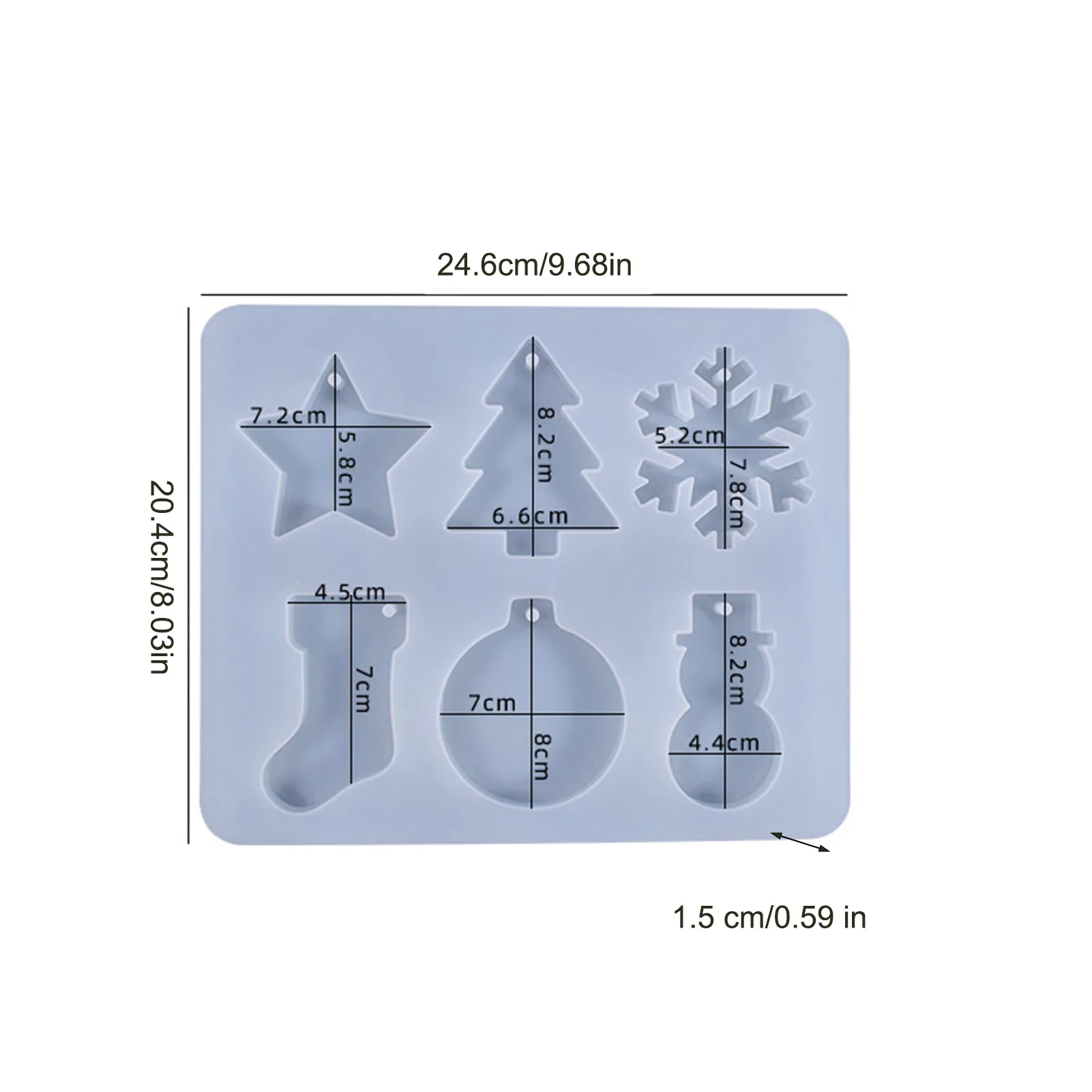 

Christmas Pendant Silicone Mold Snowman Boots Bell Resin Mould