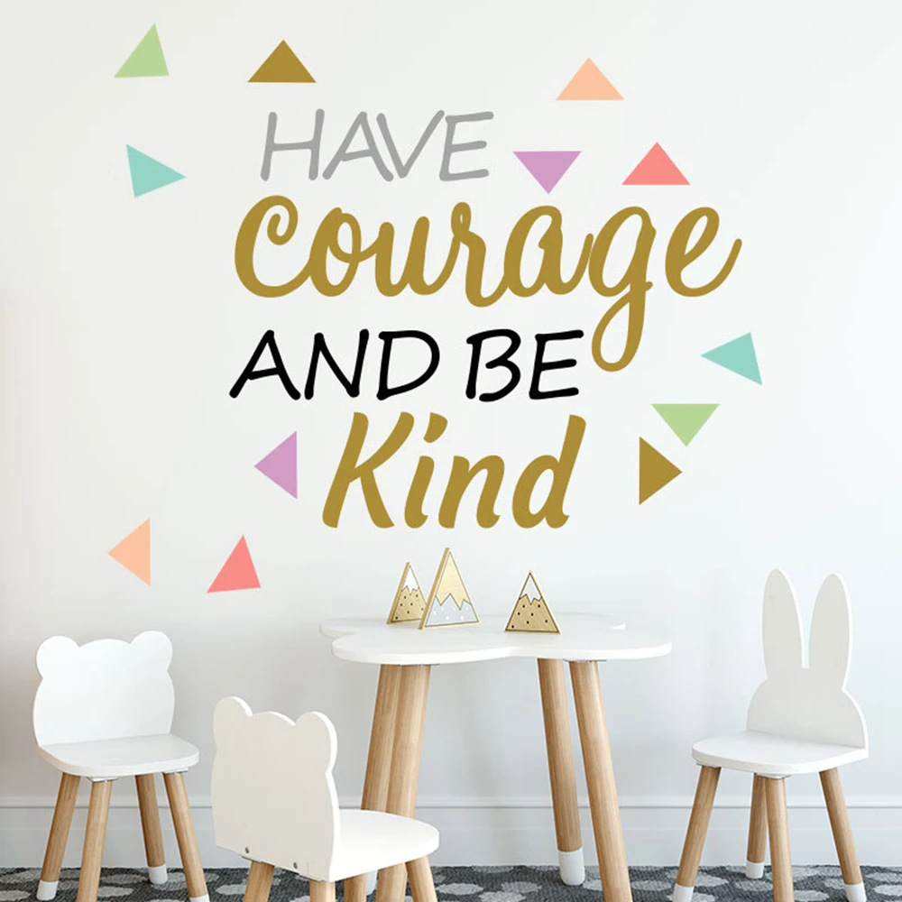 Смелость и доброжелательность вдохновляющая надпись Зеркальная Наклейка на