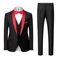2022 high quality 6xl blazer vest trousers fashion business italian style elegant casual slim gentleman formal 3 piece set