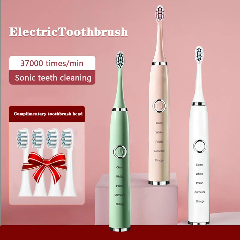 

Electric Toothbrush USB Fast Charge IPX7 Waterproof Sonic Electric Tooth Brush Five Modes Toothbrush Set