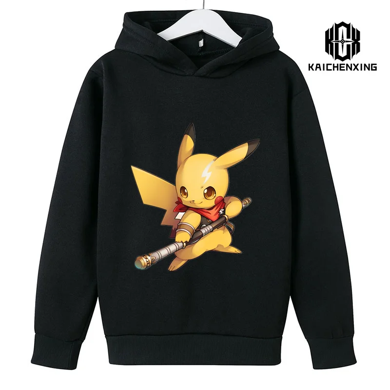 

Pokemon Pikachu Printed Hoodies Long Sleeves Cotton Children Boys Girls Kids Sweatshirts Clothes Top kids Coat baby Pullover