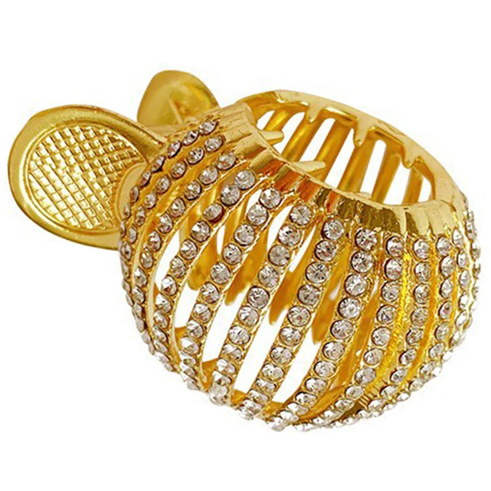 

Womens Hair Accessories Lazy Bun Maker Round Claw Clips French Barrette Ponytail Holder Fishtail Girl Crystal Headdress Grip